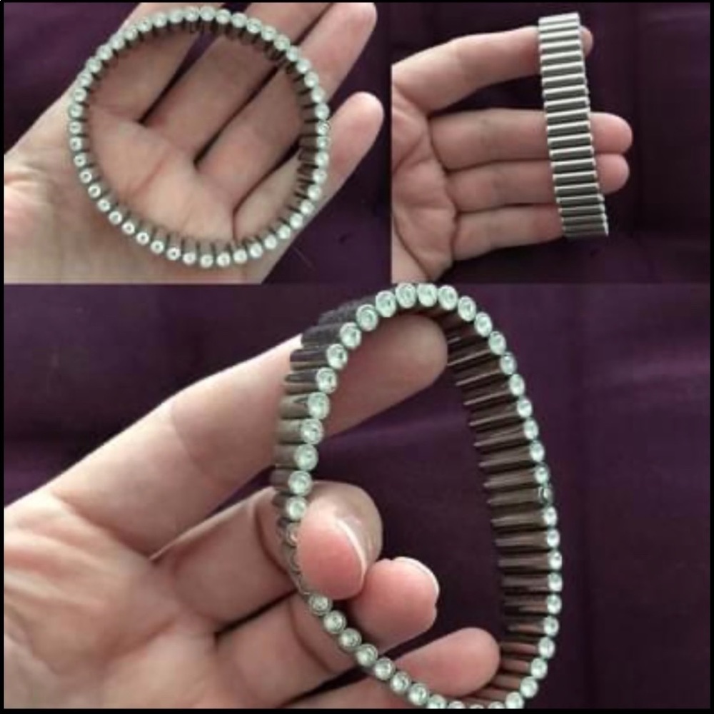 swatch stainless steel and crystal bracelet